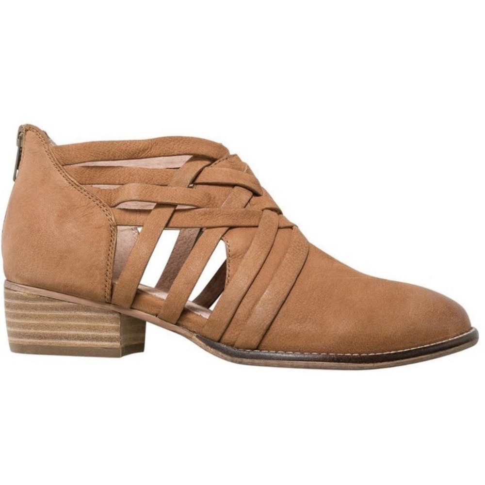 Seychelles Strappy Ankle‎ Boots Sz 9 So Blue Taupe Tan Genuine Leather Cage Back